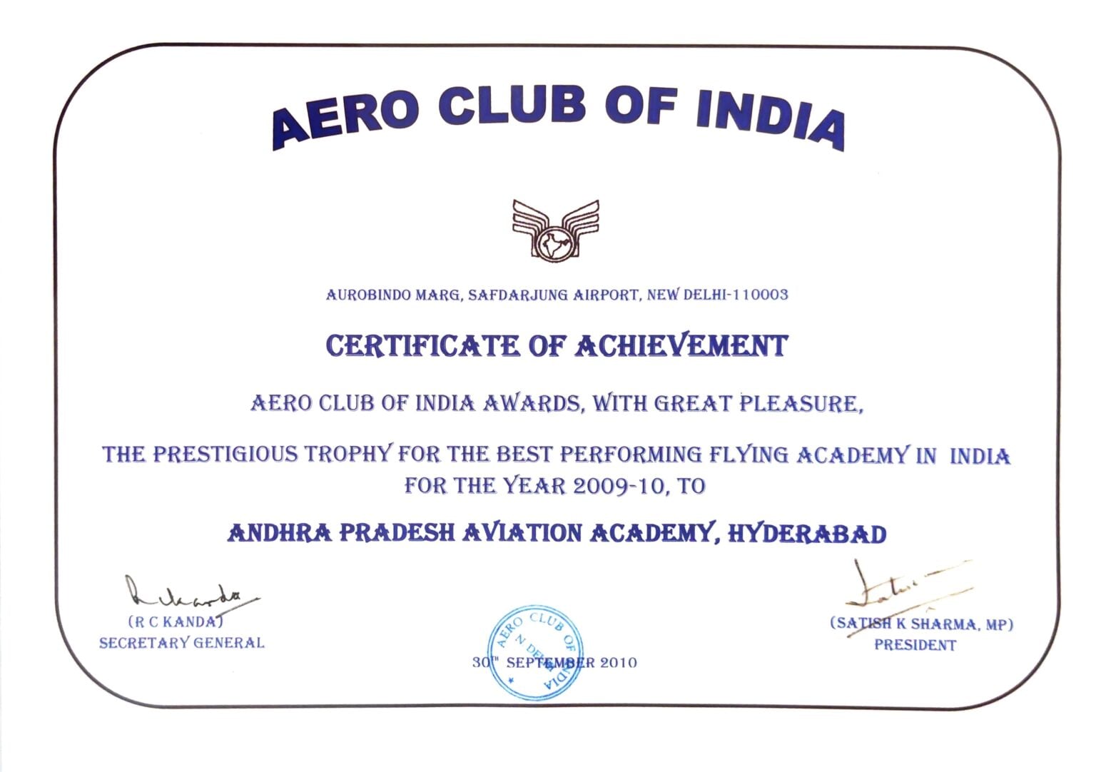 Best Performing Flying Academy in India