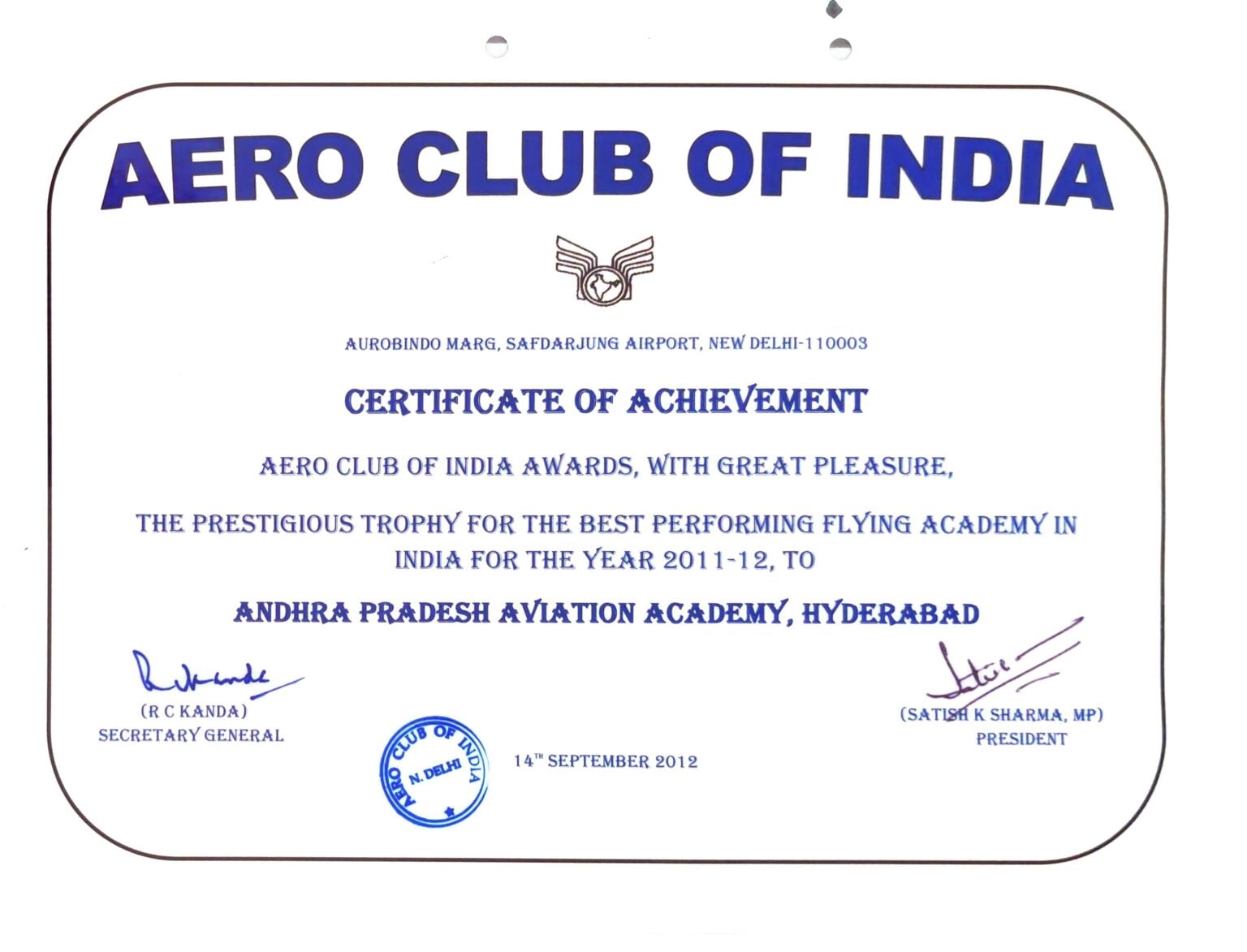 Best Performing Flying Academy in India